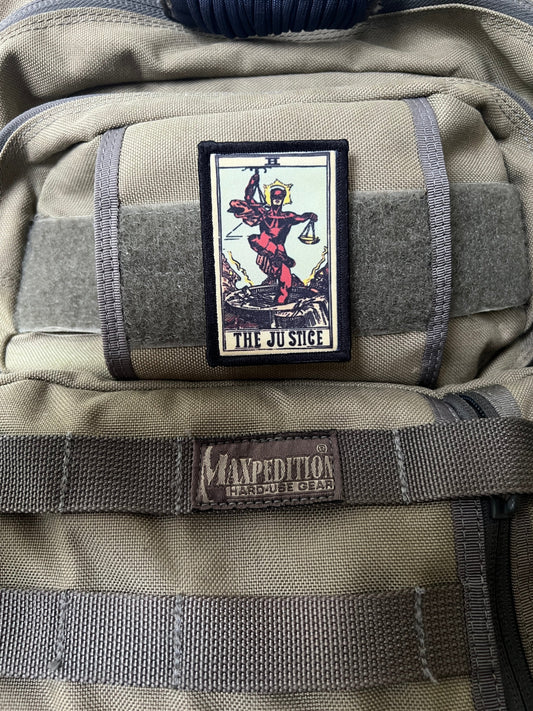 Daredevil Meets Tarot in "The Justice" Morale Patch