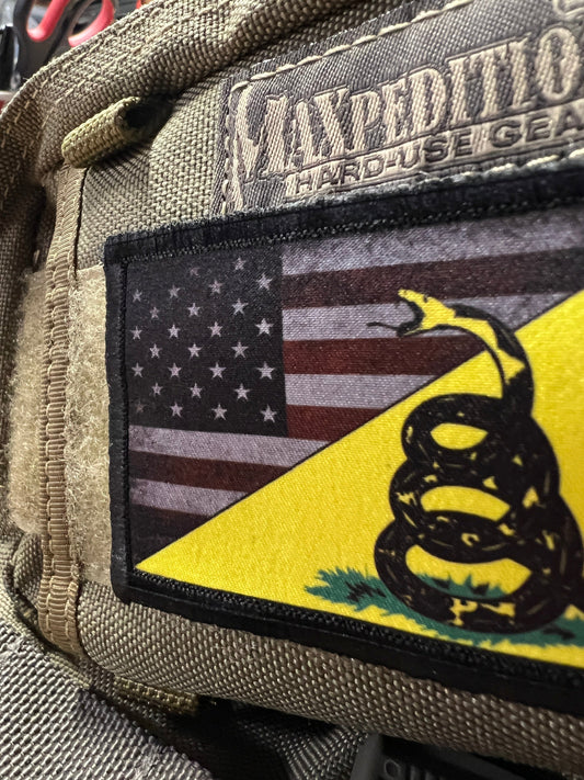 Gadsden Snake USA Flag Velcro Morale Patch