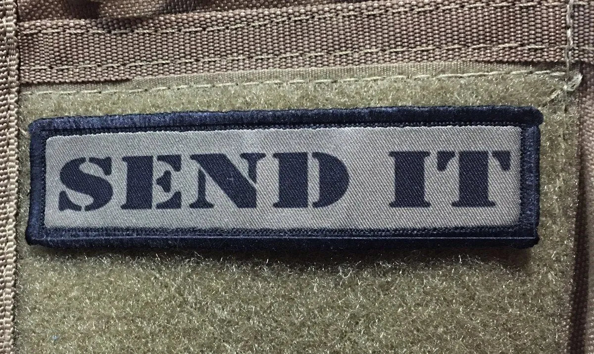 1x4 'Send It' Sniper Morale Patch Morale Patches Redheaded T Shirts