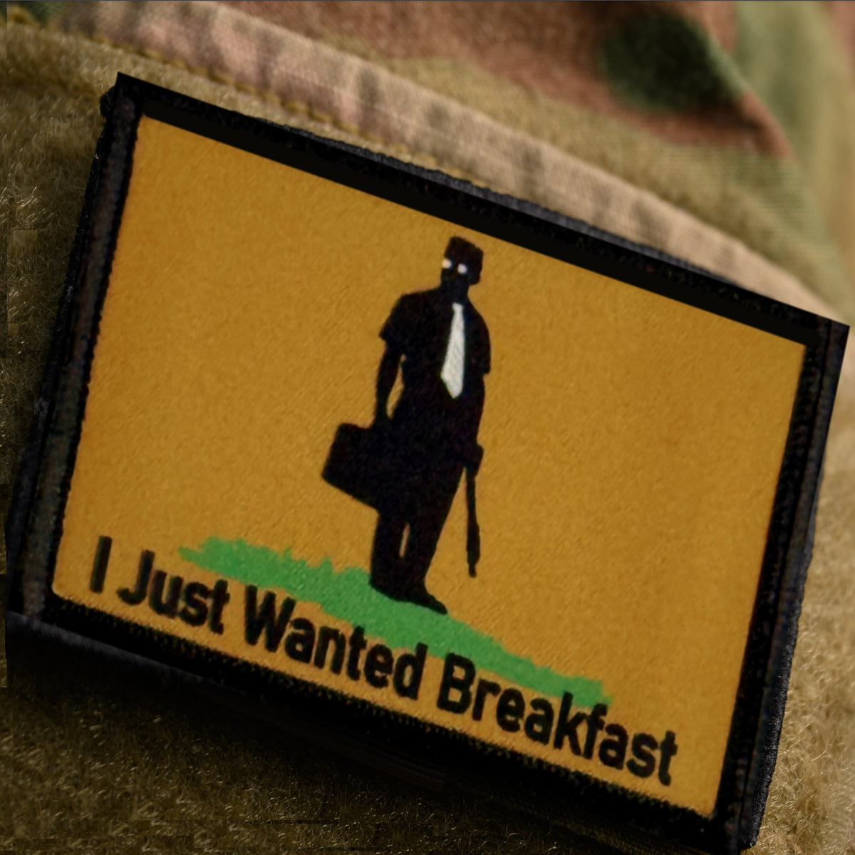 Falling Down Movie: I just wanted some breakfast Hook and Loop Morale Patch on an OCP camo sleeve velcro area