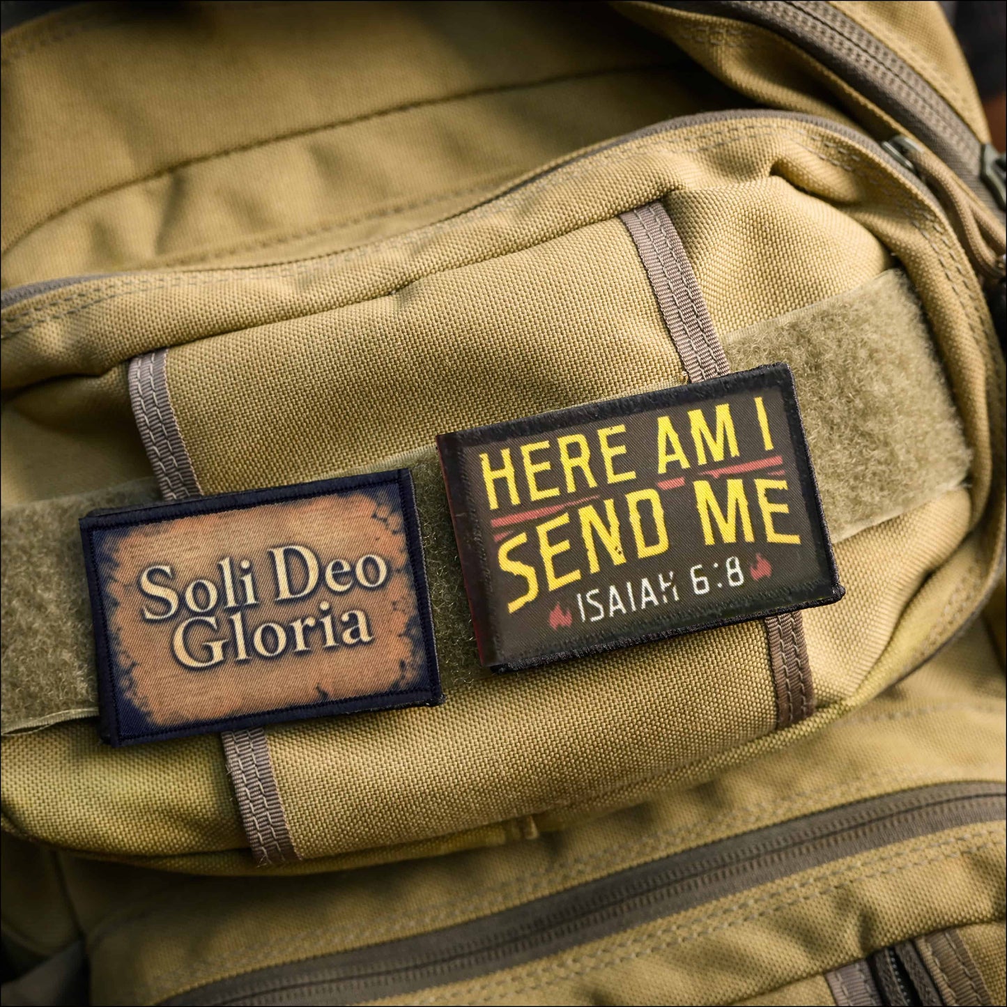 Here Am I Send Me patch with hook and loop backing for plate carriers and range bags