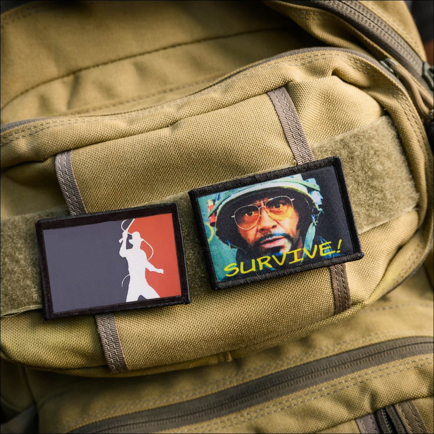 Indiana Jones Major League Adventurer Morale Patch on tactical backpack