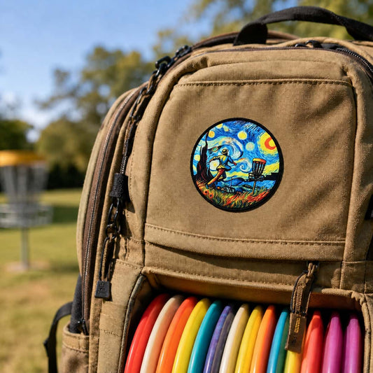 Disc Golf bag morale Patch Van Gogh Stary Night with hook and loop backing