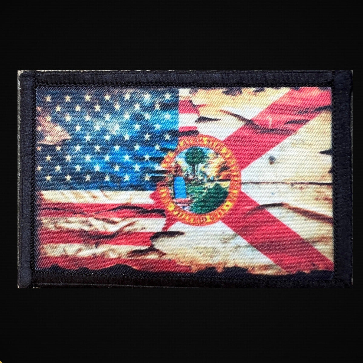 USA Flag California flag Distressed morale patch with hook and loop backing