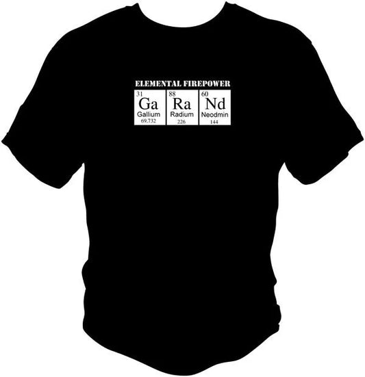 Elemental Firepower: M1 Garand T Shirt T Shirts Redheaded T Shirts Small Black