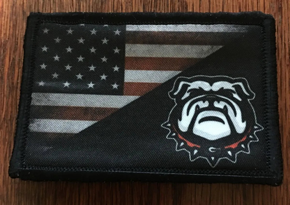 Georgia Bulldogs USA Flag Velcro Morale Patch Morale Patches Redheaded T Shirts