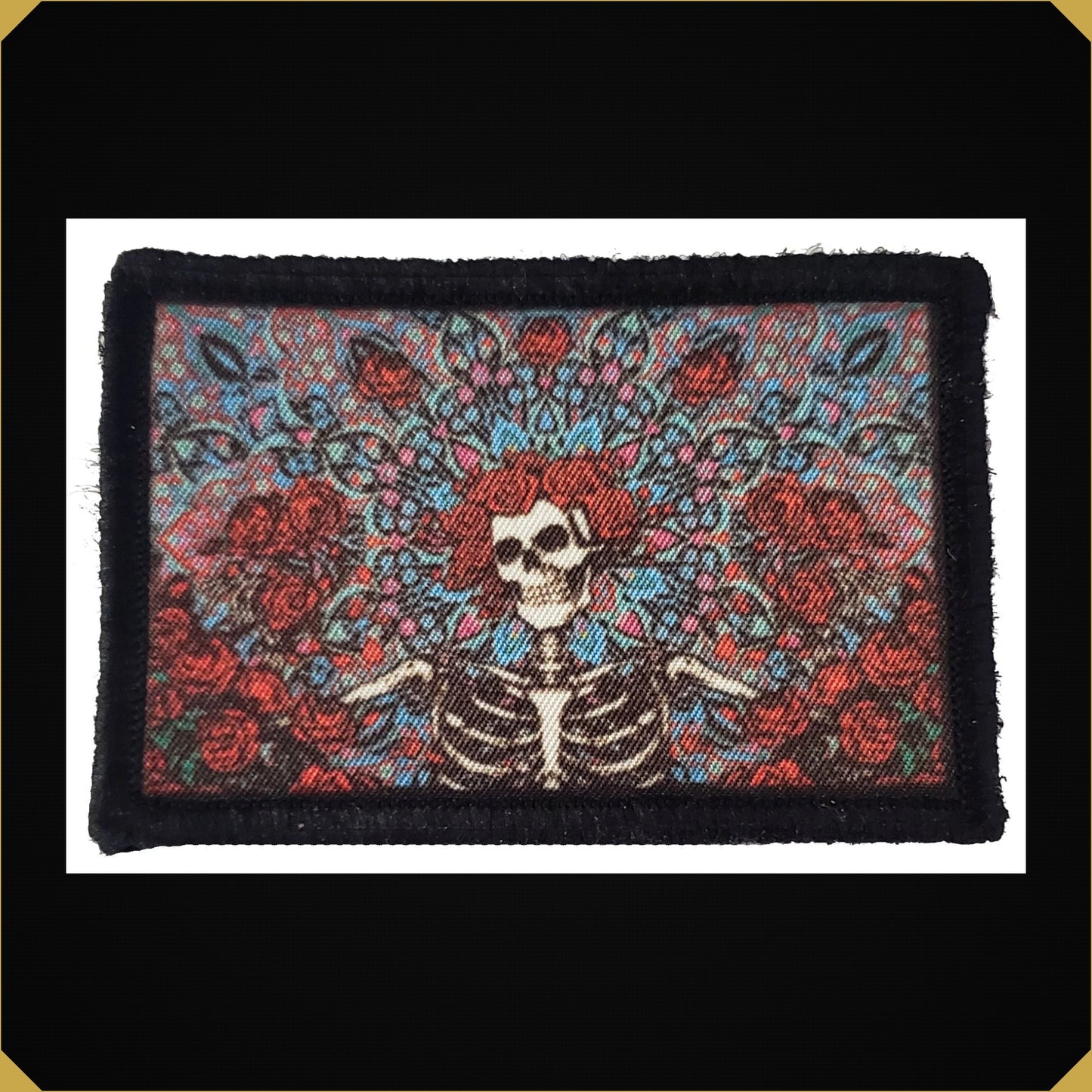 Grateful Dead Skeleton Roses Morale Patch