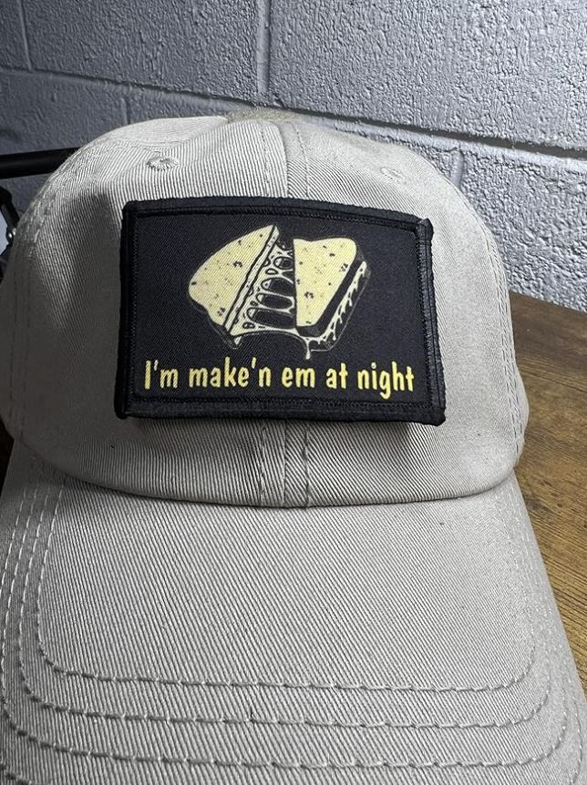 Grilled Cheese Sandwich "I'm mak'n em at night" Morale Patches Redheaded T Shirts 