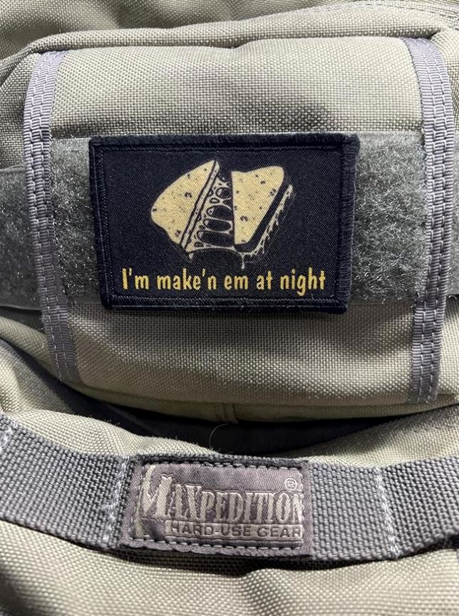 Grilled Cheese Sandwich "I'm mak'n em at night" Morale Patches Redheaded T Shirts 