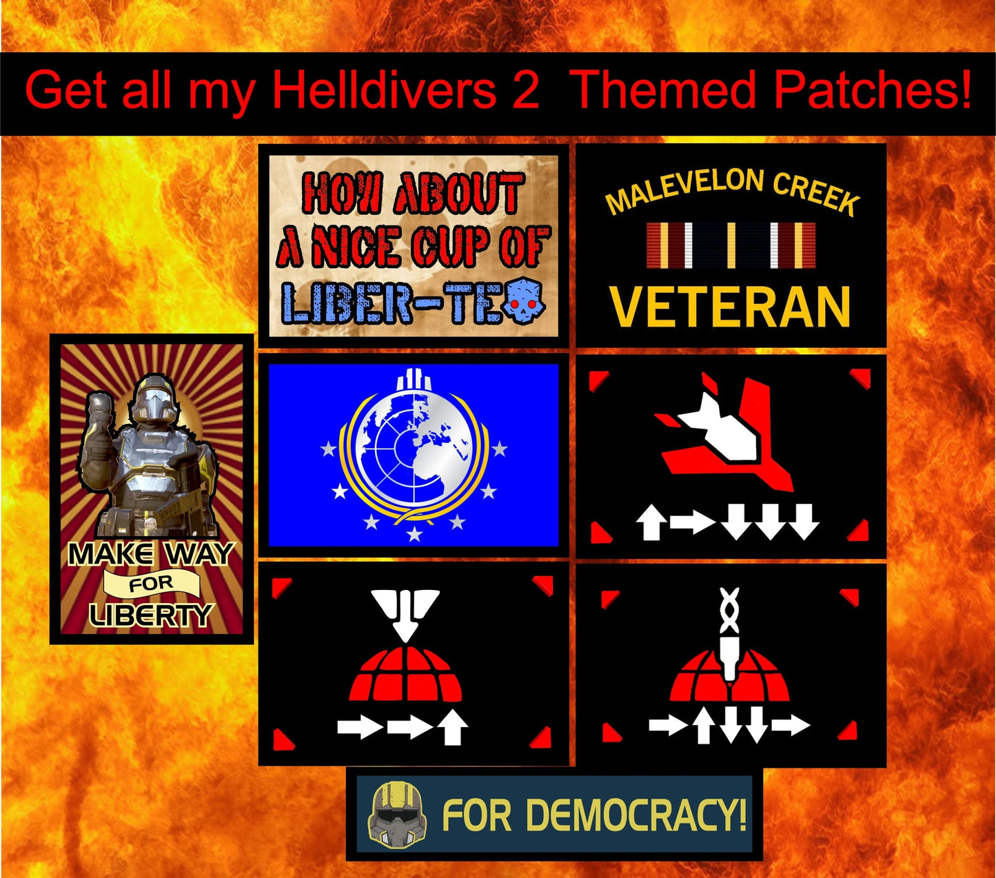 Helldivers 2 For Democracy! Tactical Velcro Morale Patch