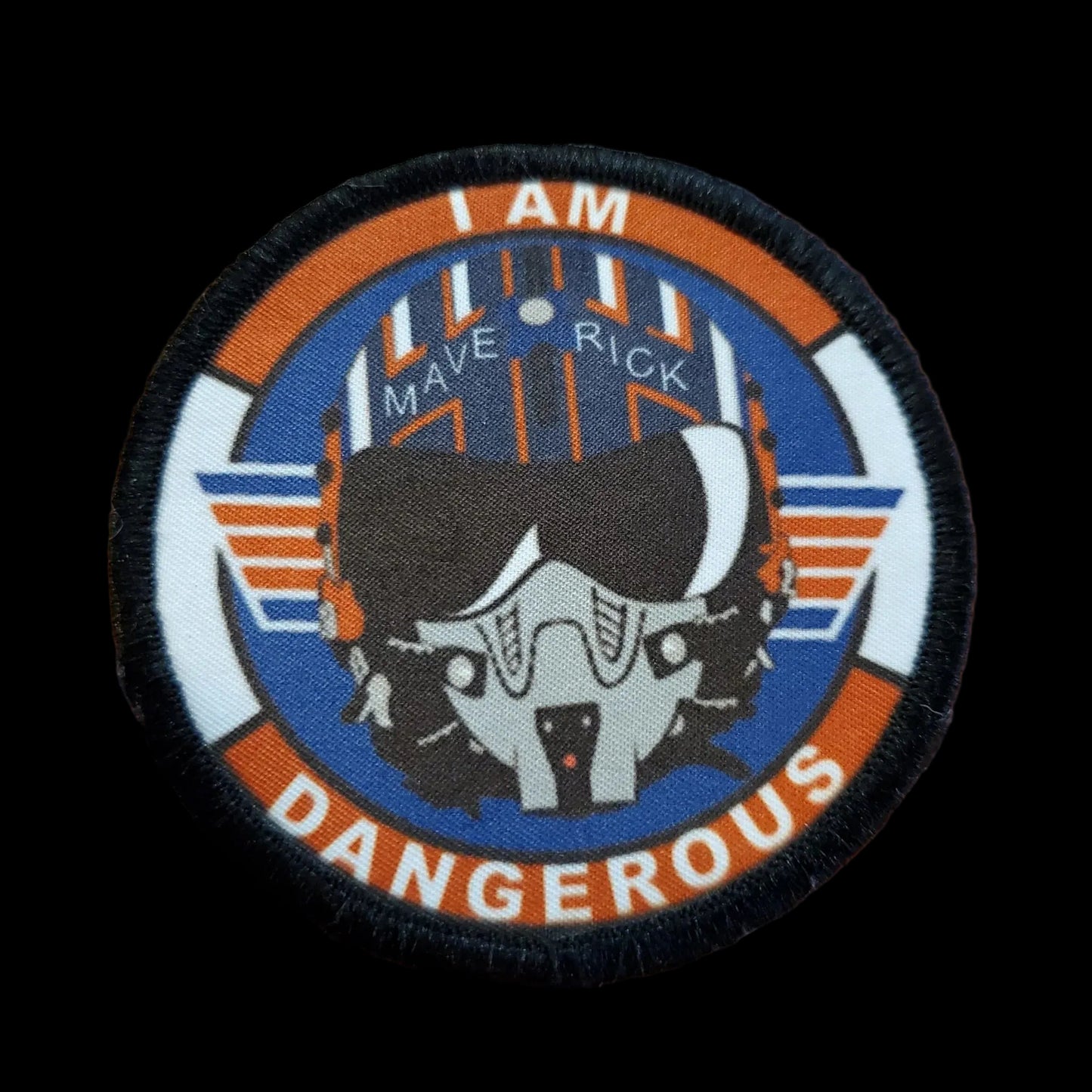 'I Am Dangerous' Maverick Helmet 3' Round Top Gun themed Morale Patch