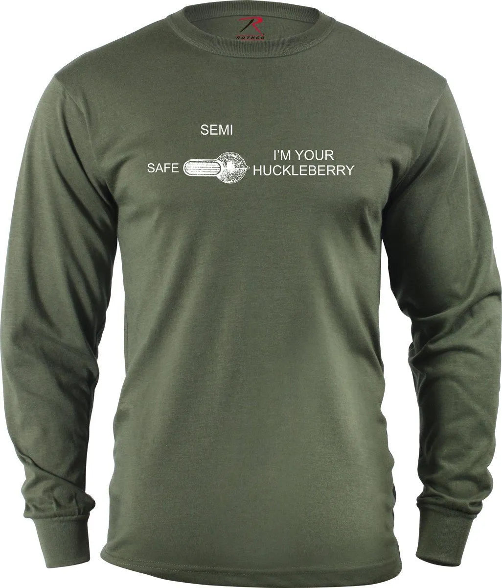 I'm Your Huckleberry Safety Selector T Shirt T Shirts Redheaded T Shirts Small - LONG SLEEVE Olive Drab