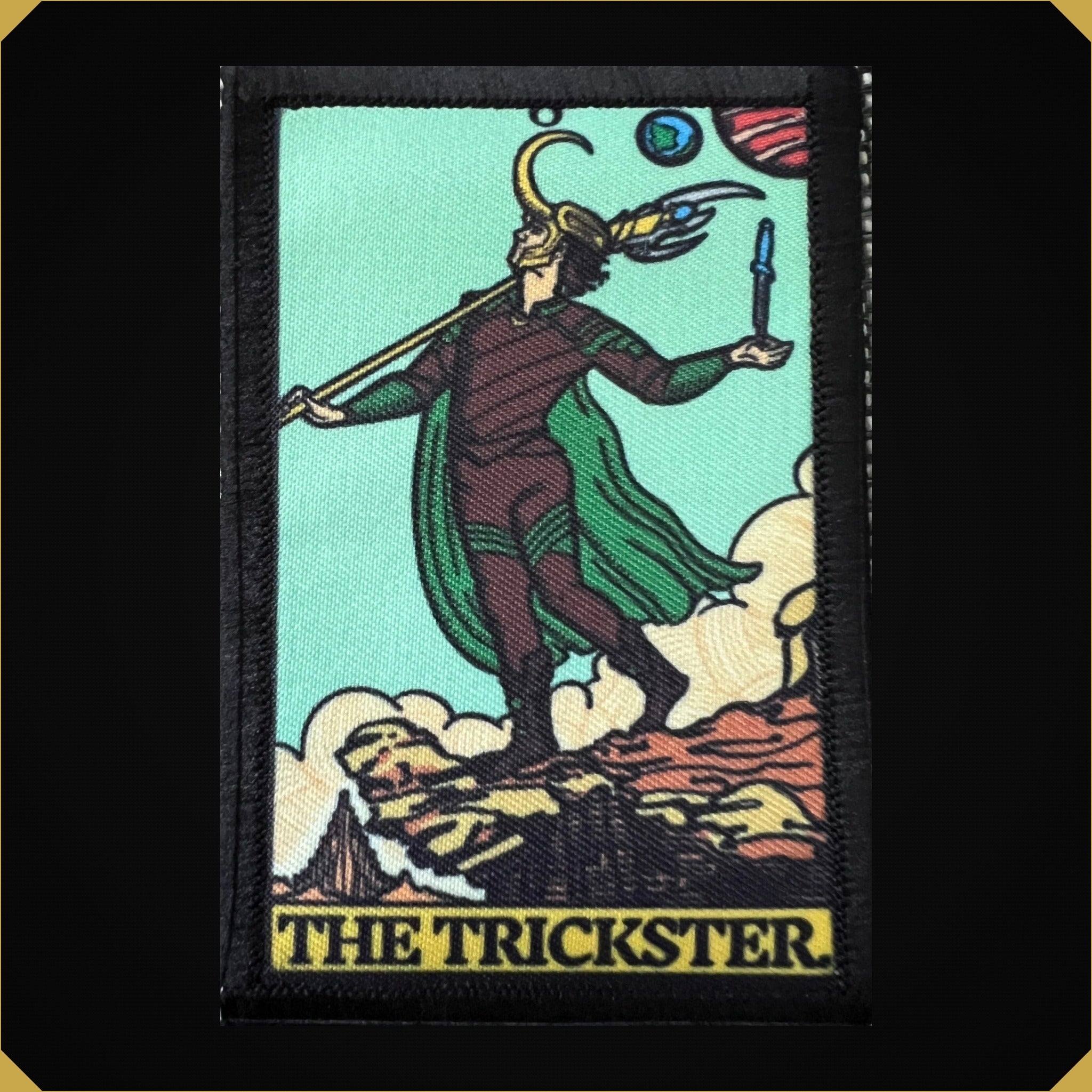 Redheaded T-Shirts Loki The Trickster Tarot Card Hook & Loop Morale Patch 2x3 Inch