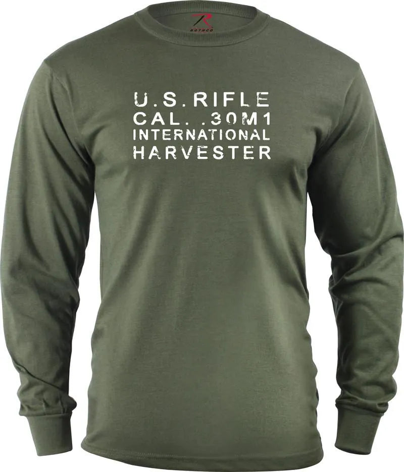 M1 Garand International Harvester T Shirt T Shirts Redheaded T Shirts Small OD LONG SLEEVE