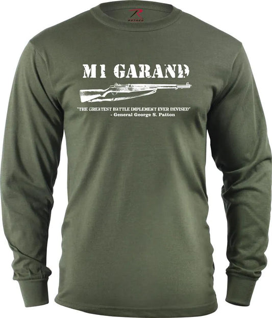 M1 Garand T Shirt T Shirts Redheaded T Shirts Small Long Sleeve Olive Drab