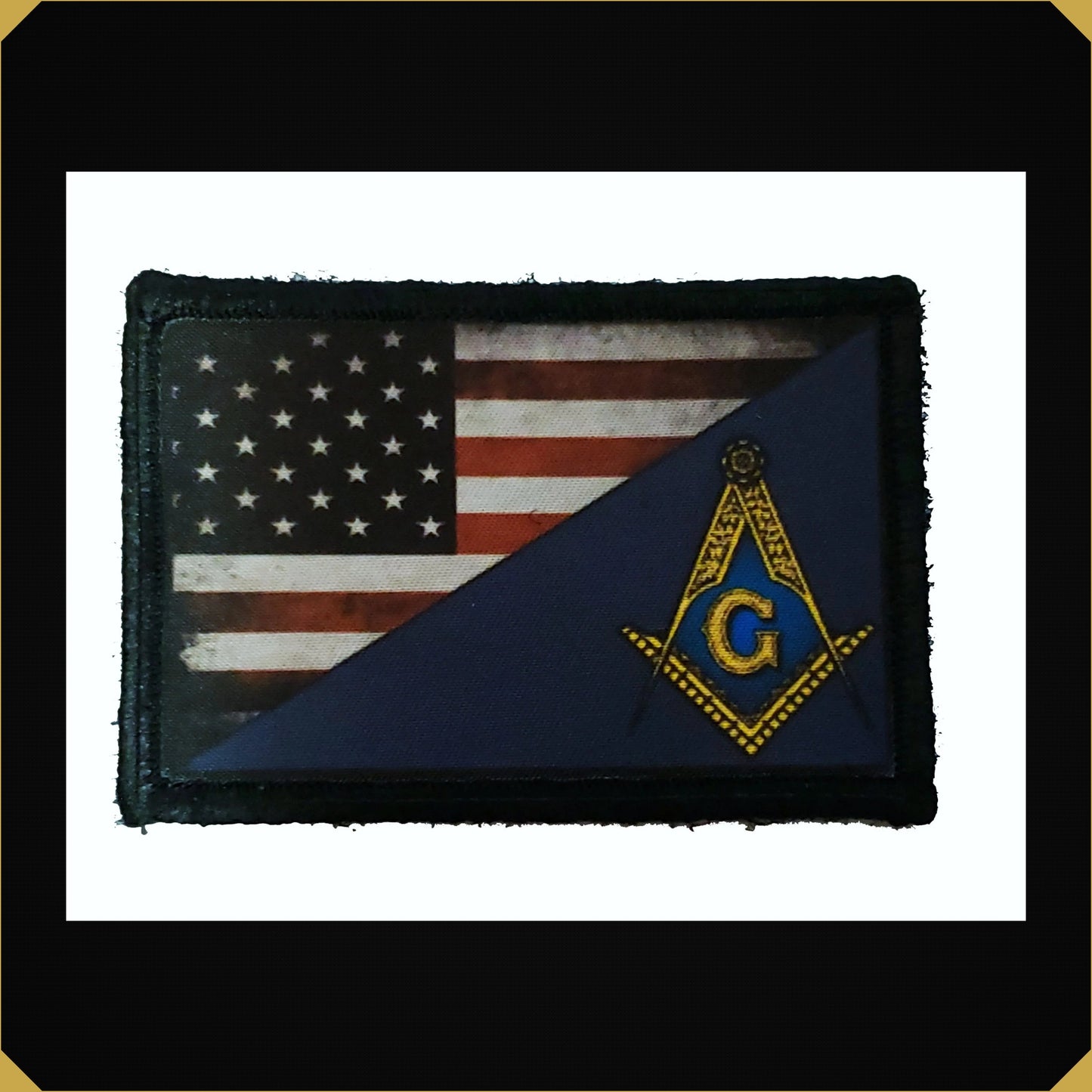 Masonic Compass / USA FLAG Morale Patch