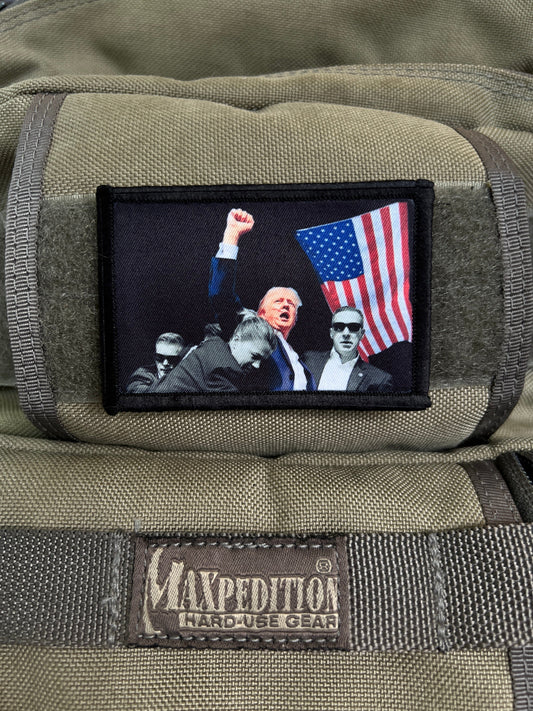 Trump Shooting "Fight" Morale Patch Morale Patches Redheaded T Shirts
