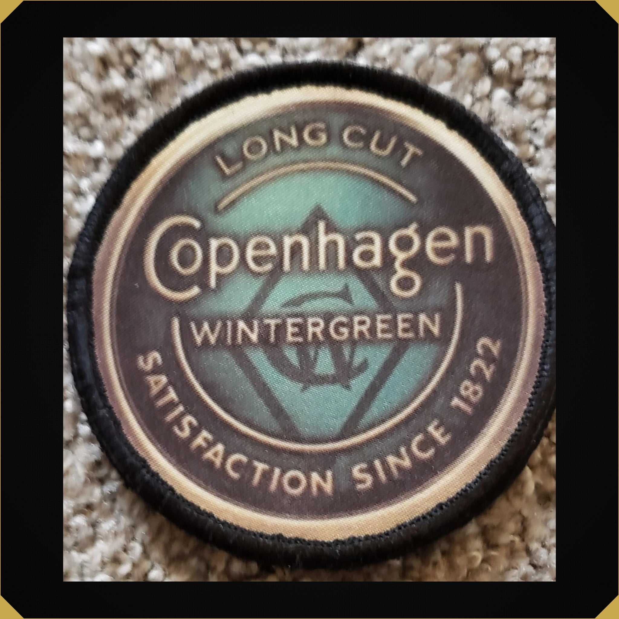 copenhagen tobacco logo Redheaded T-Shirts Wintergreen Copenhagen Tobacco Tin Hook & Loop Morale Patch 2x3 Inch