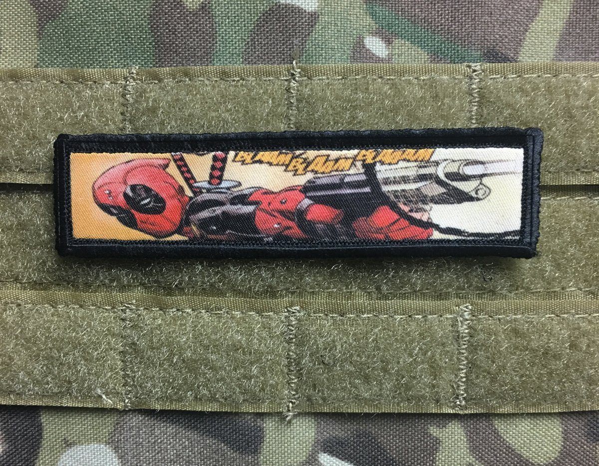 1x4 Deadpool 'Bam Bam' Morale Patch Morale Patches Redheaded T Shirts