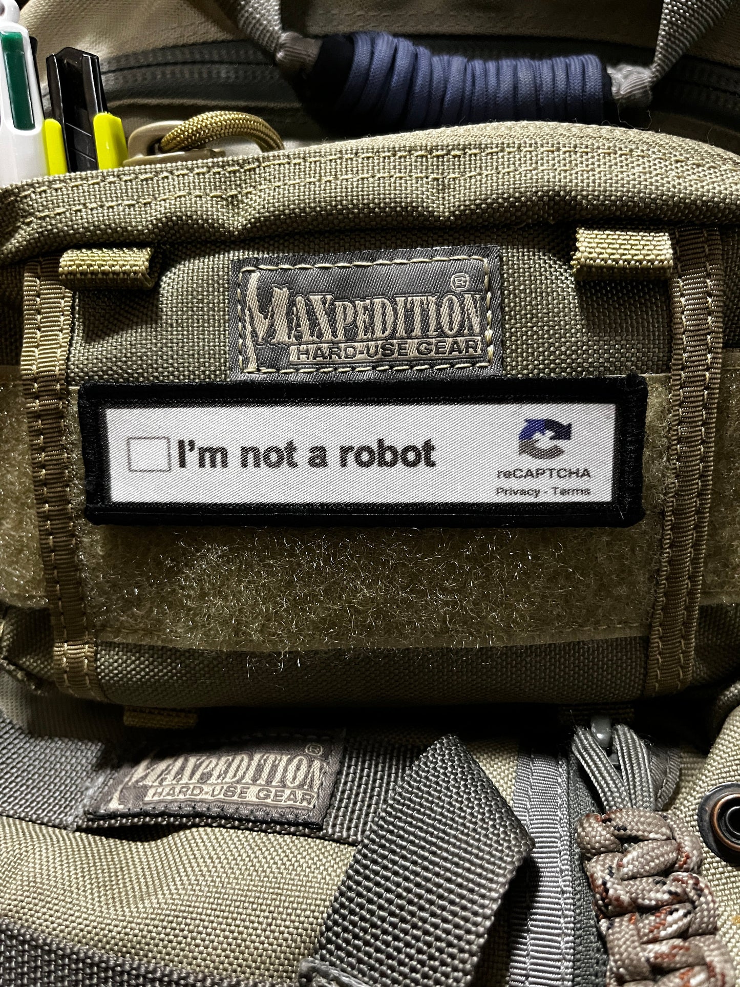 1x4 I'm Not a Robot Morale Patch Morale Patches Redheaded T Shirts