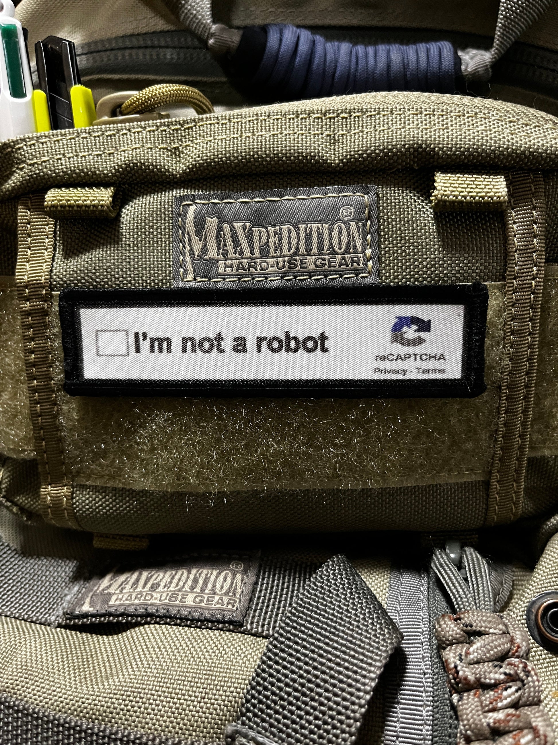 1x4 I'm Not a Robot Morale Patch Morale Patches Redheaded T Shirts