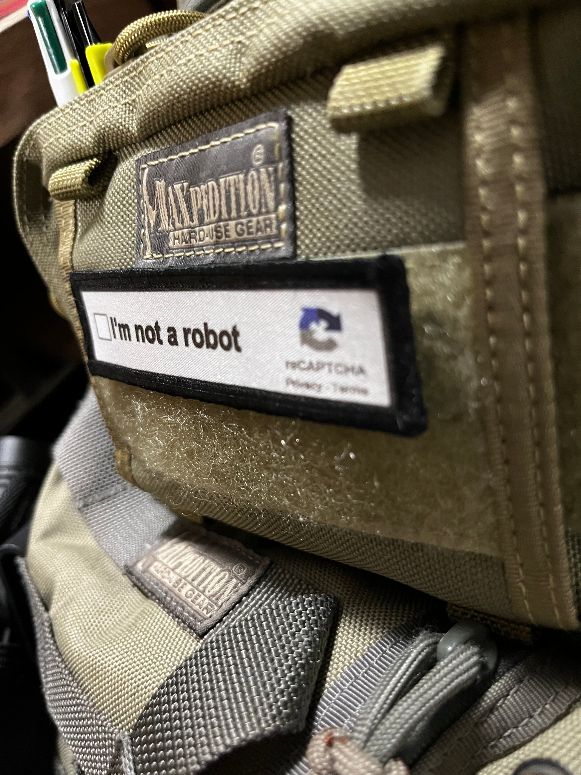 1x4 I'm Not a Robot Morale Patch Morale Patches Redheaded T Shirts