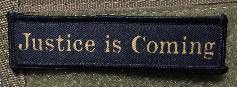 1x4 Tombstone Movie 'Justice is Coming' Morale Patch Morale Patches Redheaded T Shirts