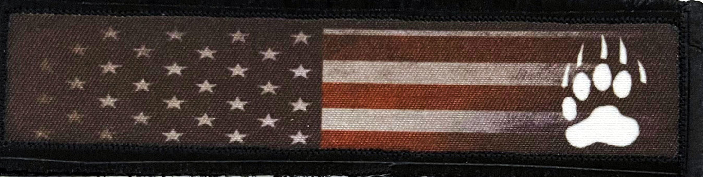 1x4 Tracker Paw USA Flag Morale Patch Morale Patches Redheaded T Shirts