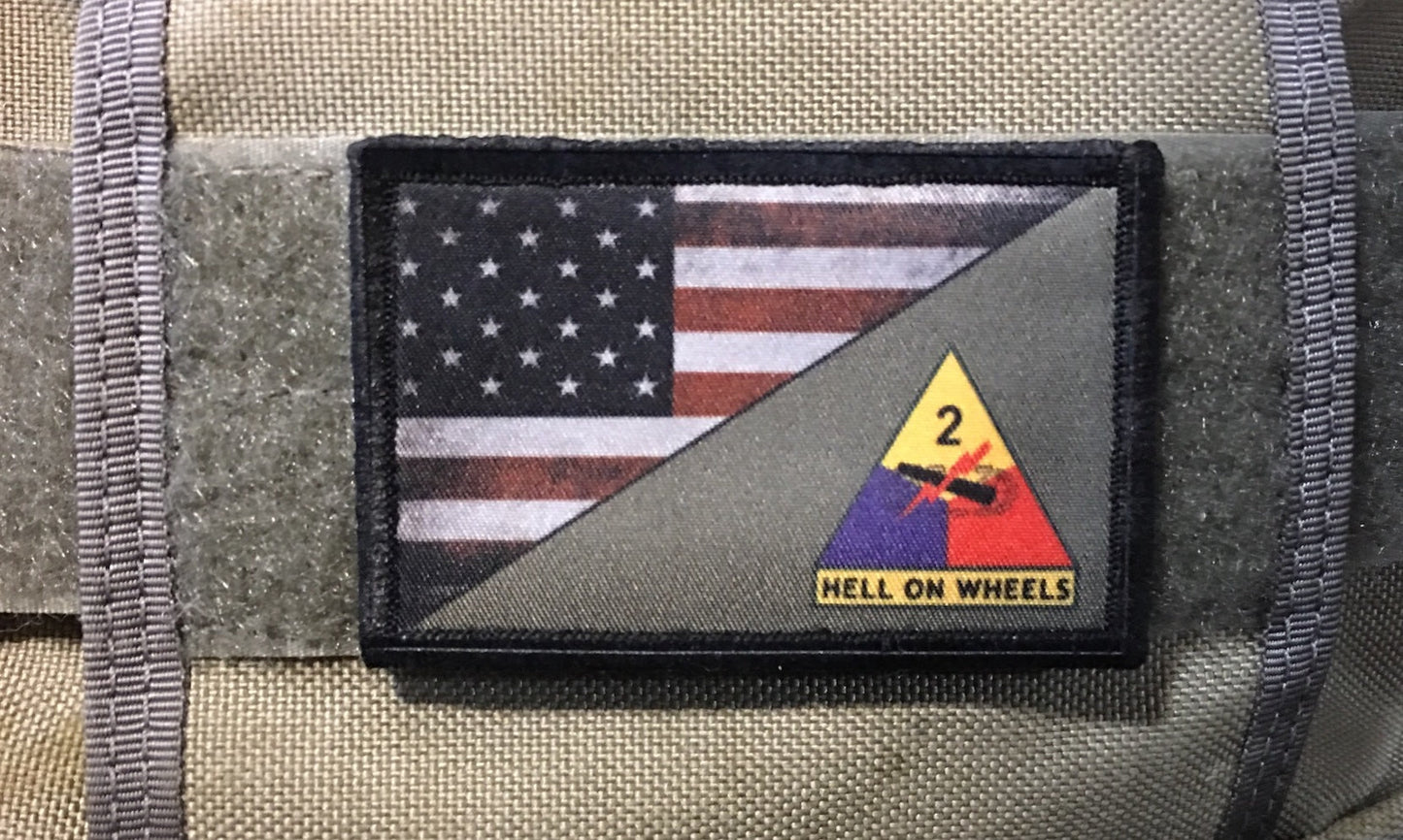 2nd Armored Division Hell on Wheels Morale Patch Morale Patches Redheaded T Shirts