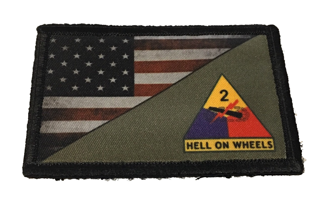 2nd Armored Division Hell on Wheels Morale Patch Morale Patches Redheaded T Shirts