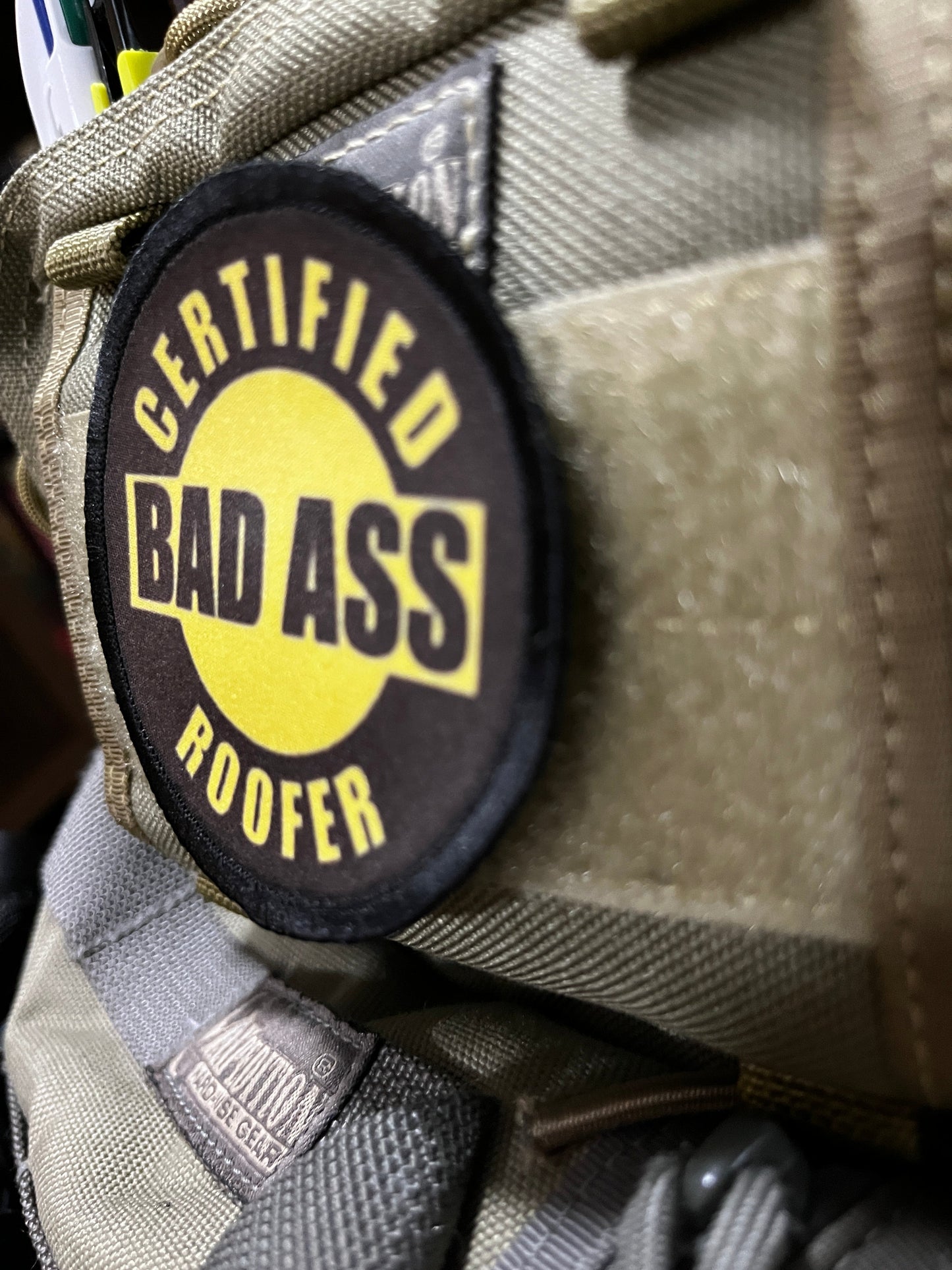 3" Certified Badass Roofer Morale Patch Morale Patches Redheaded T Shirts