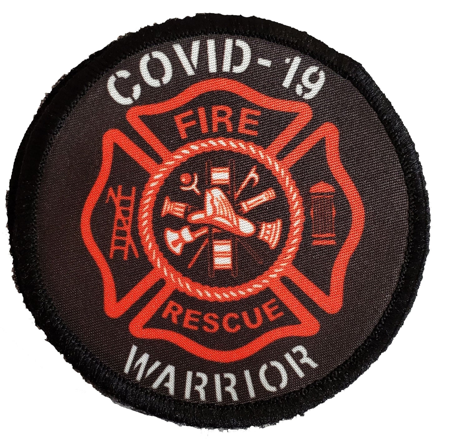 3" Fire & Rescue Covid-19 Warrior Velcro Morale Patch Morale Patches Redheaded T Shirts