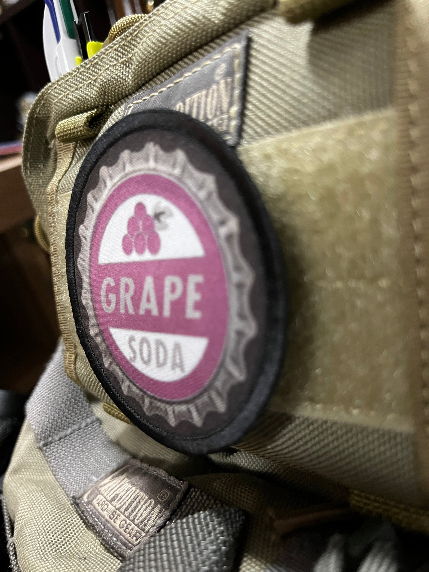 3" Grape Soda Bottle Cap Morale Patch Morale Patches Redheaded T Shirts