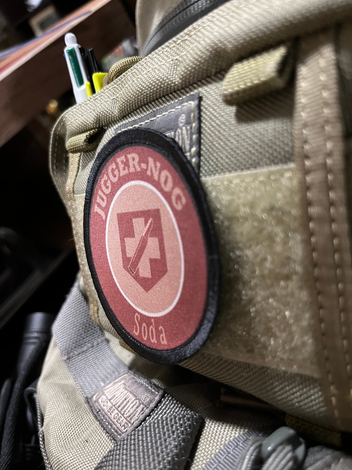 3" Jugger-Nog Soda Morale Patch Morale Patches Redheaded T Shirts