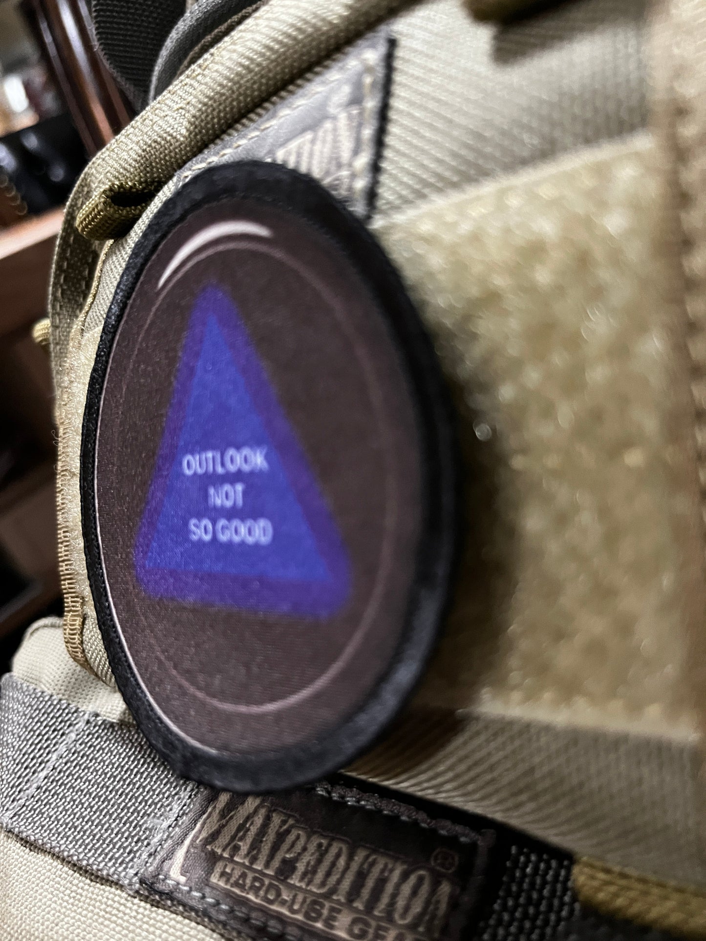 3" Magic 8 Ball "Outlook Not So Good" Morale Patch Morale Patches Redheaded T Shirts