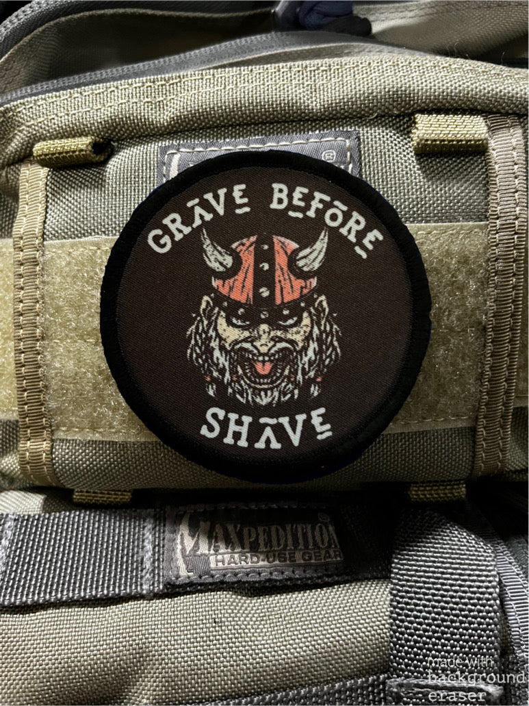 3" Viking Grave Before Shave Morale Patch Morale Patches Redheaded T Shirts
