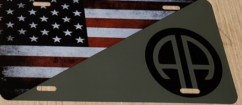 82nd Airborne USA Flag License Plate license plate Redheaded T Shirts