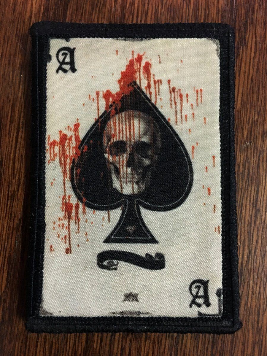 Ace of Spades Death Card Morale Patch Morale Patches Redheaded T Shirts