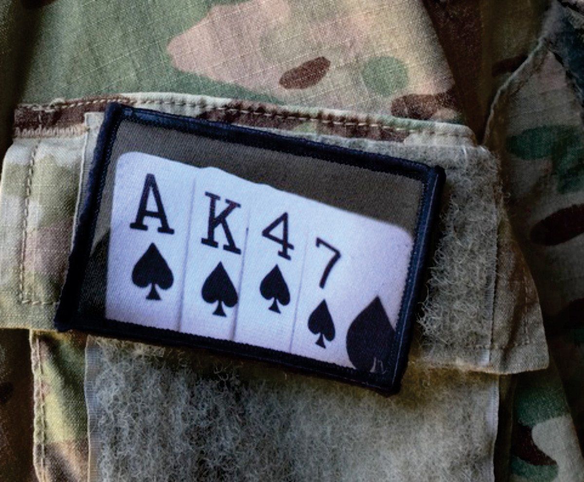 AK47 Playing Cards Morale Patch Morale Patches Redheaded T Shirts