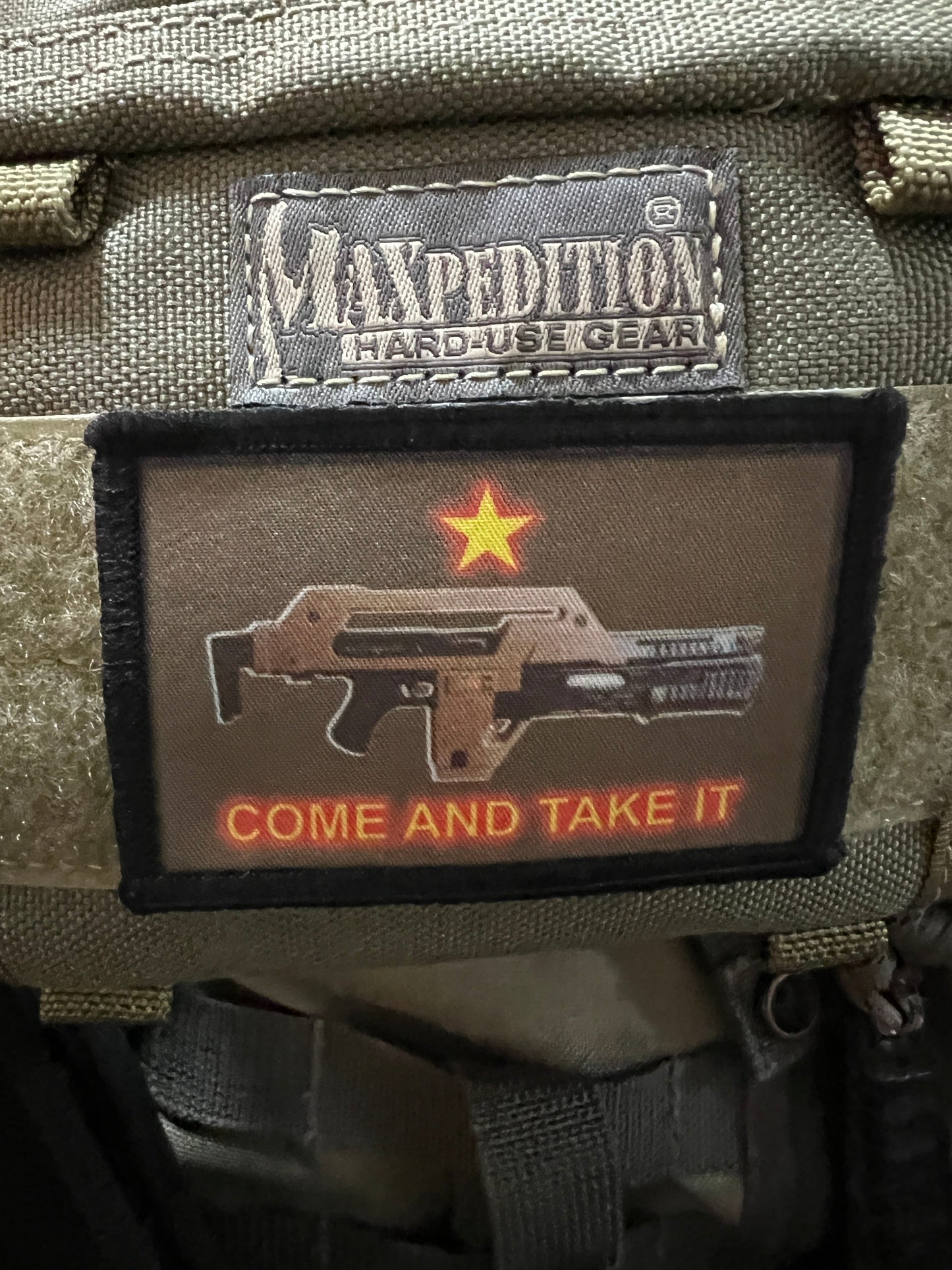 Aliens M41A Pulse Rifle Come and Take It Morale Patch Morale Patches Redheaded T Shirts
