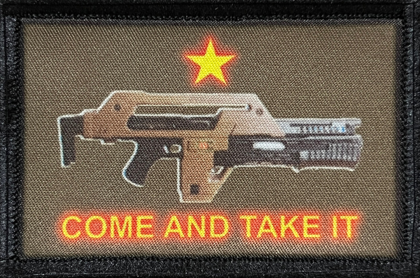 Aliens M41A Pulse Rifle Come and Take It Morale Patch Morale Patches Redheaded T Shirts