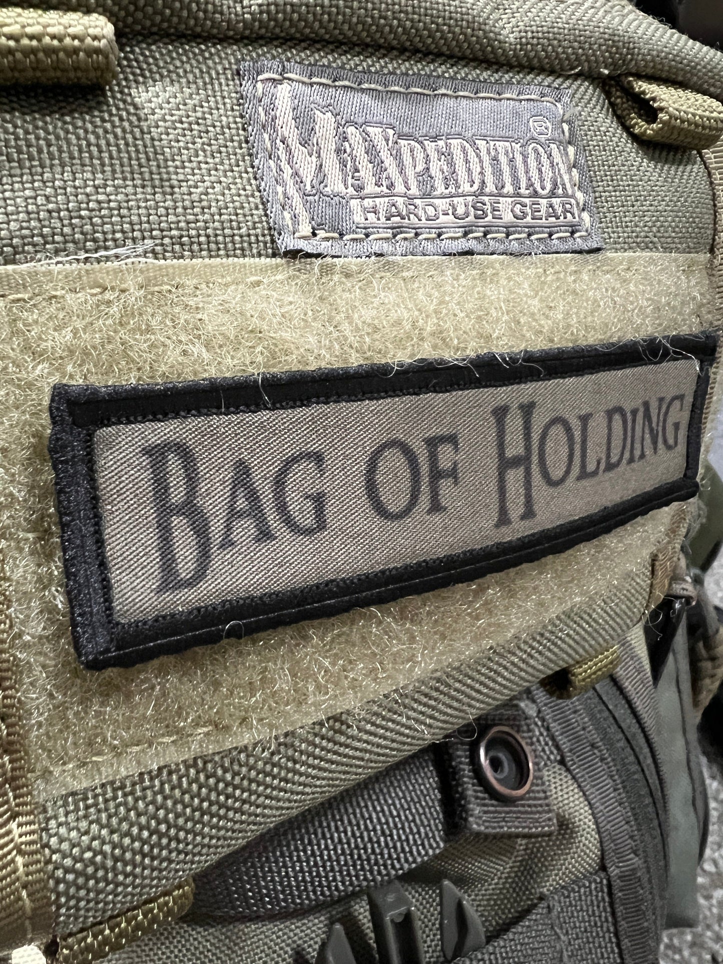 Bag of Holding Velcro Patch Morale Patches Redheaded T Shirts