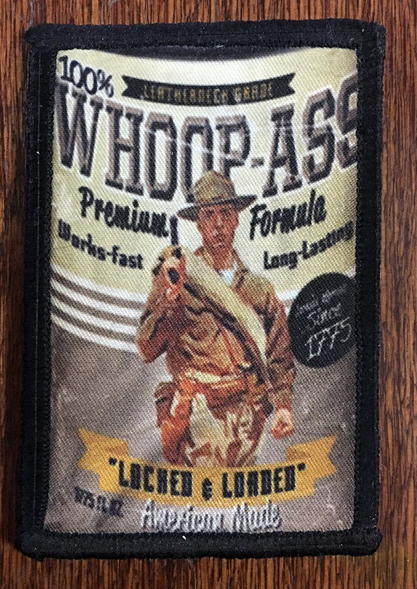 Can of American Whoop Ass Morale Patch Morale Patches Redheaded T Shirts