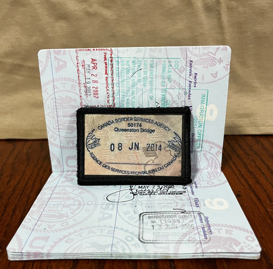 Canada Passport Stamp Morale Patch 2x3" Morale Patches Redheaded T Shirts