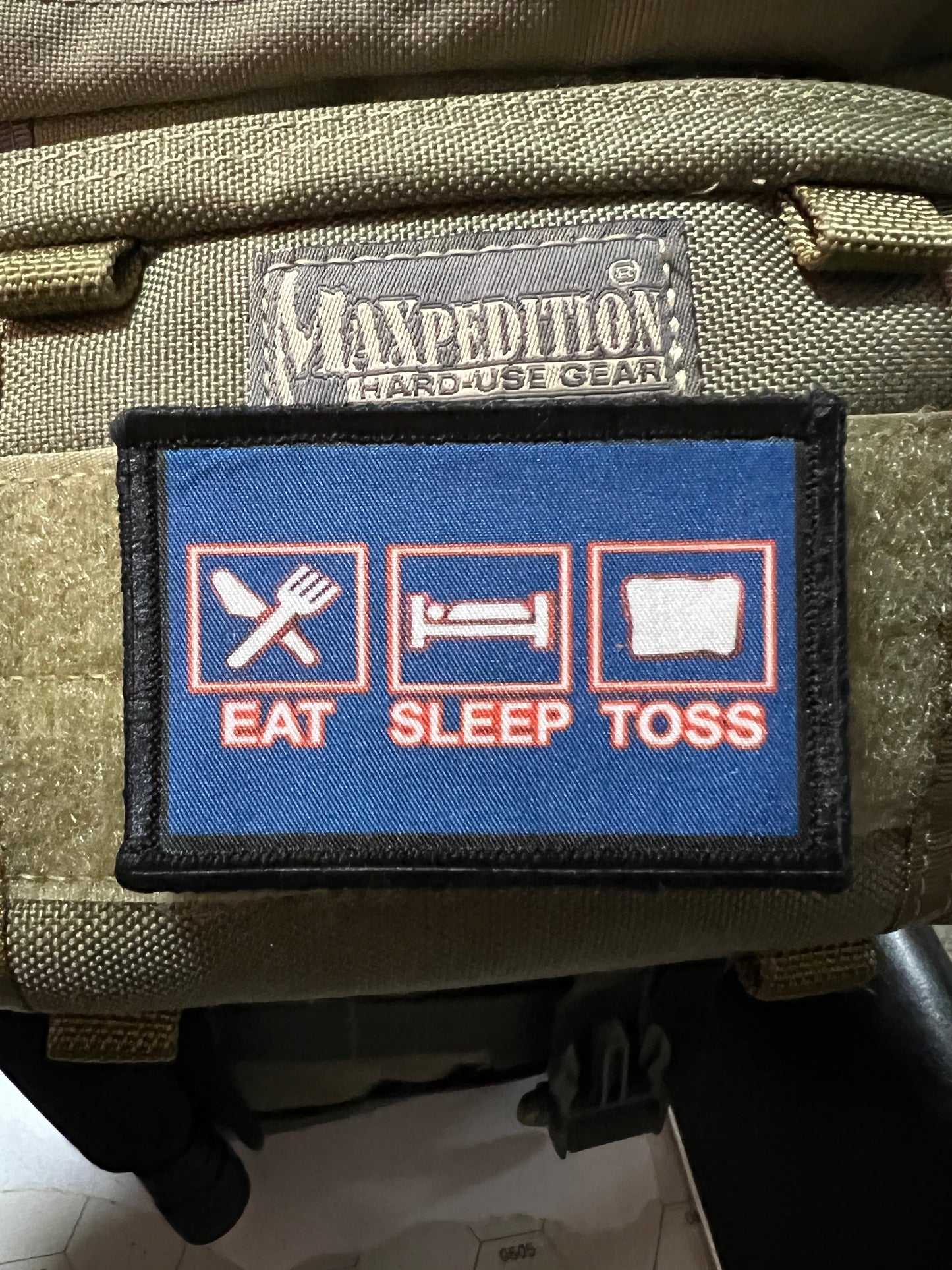 Corn Hole Eat Sleep Toss Morale Patch Morale Patches Redheaded T Shirts