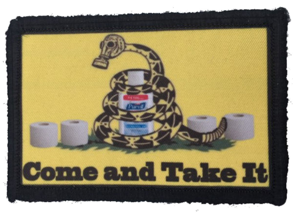 Corona Virus Toilet Paper Sanitizer Come and Take It Morale Patch Morale Patches Redheaded T Shirts