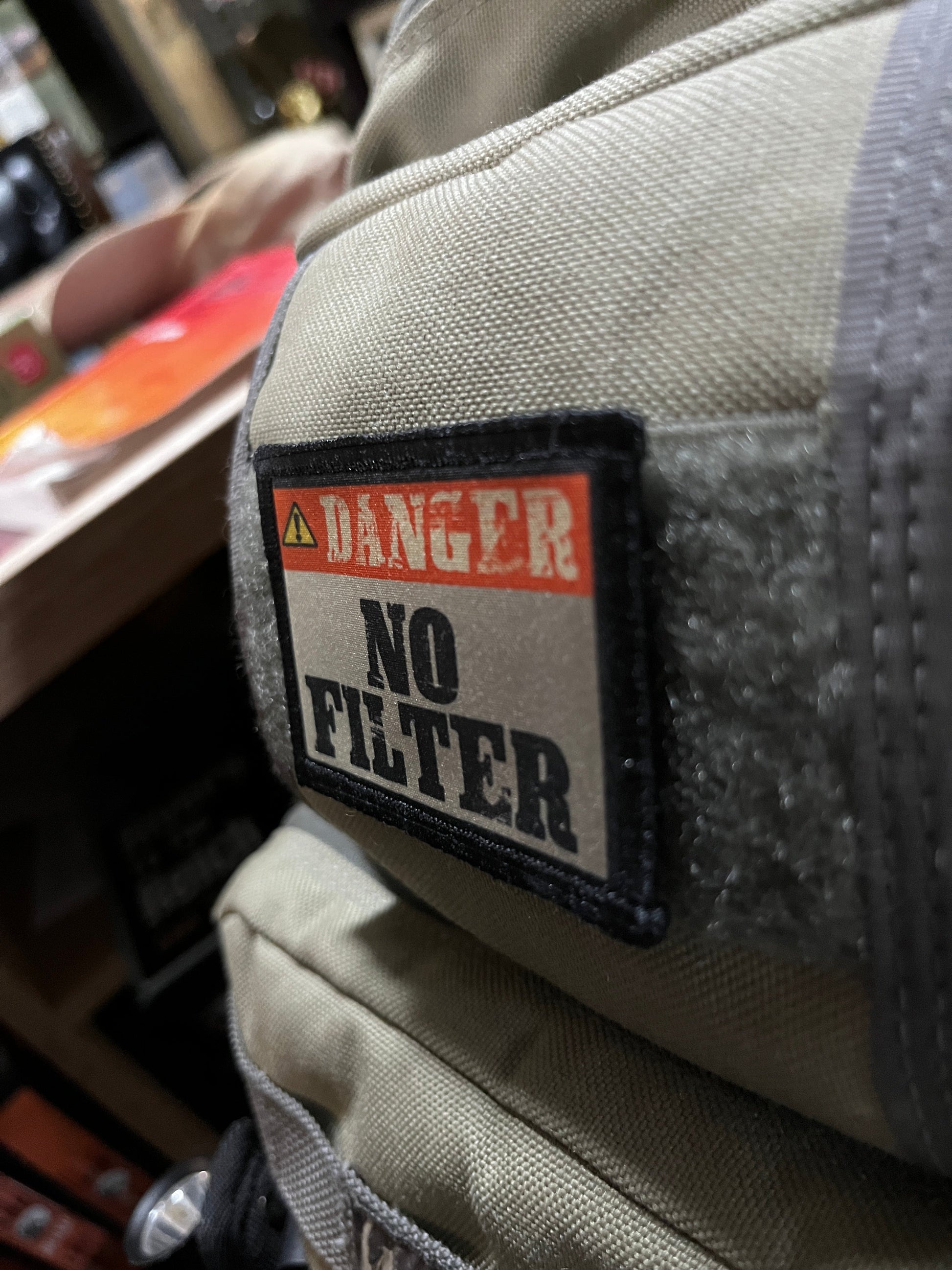 Danger No Filter Morale Patch Morale Patches Redheaded T Shirts
