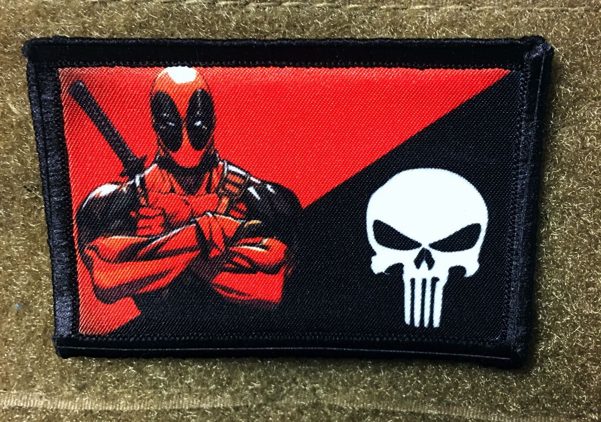 Deadpool Punisher Flag Morale Patch Morale Patches Redheaded T Shirts