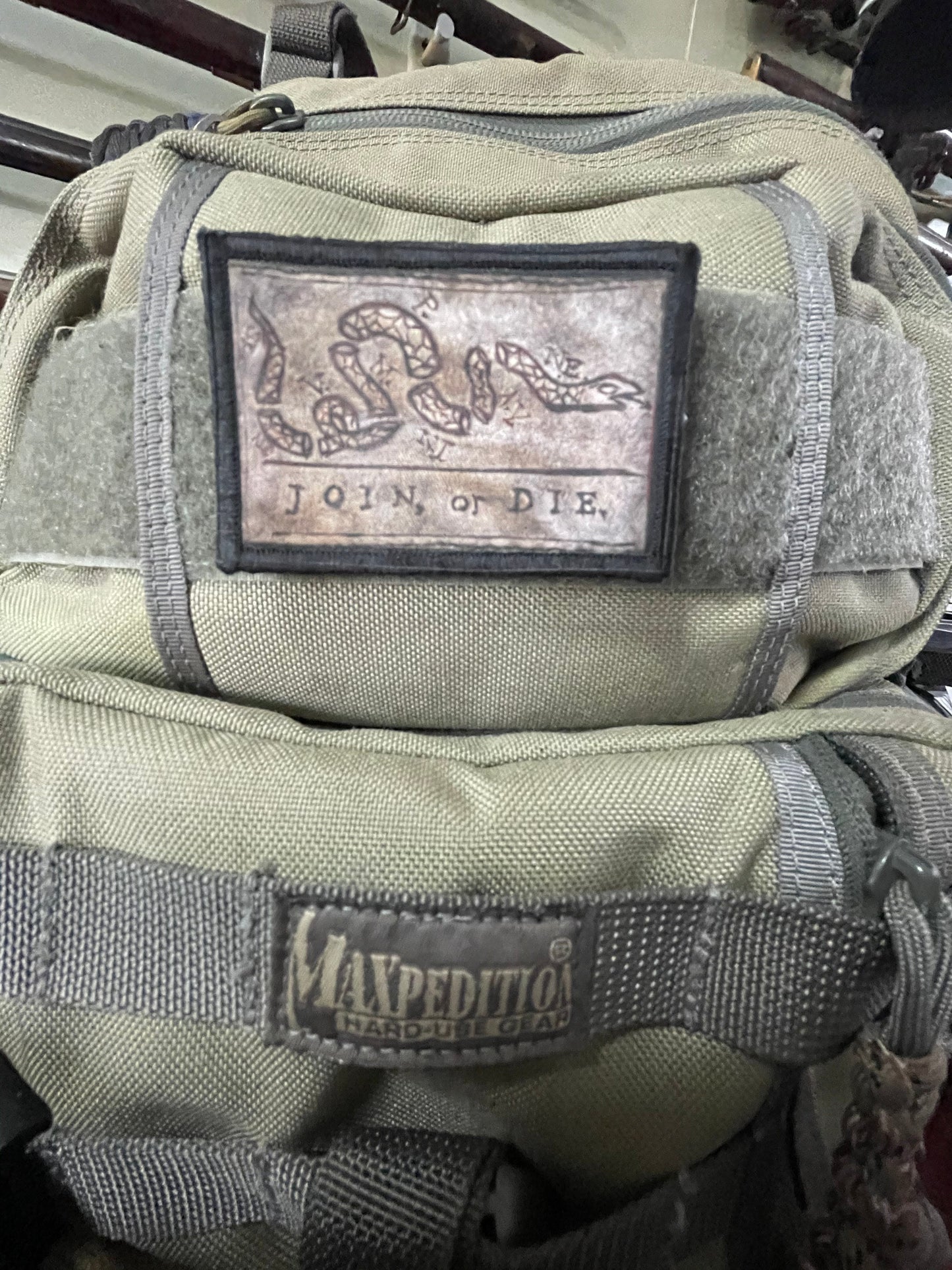 Distressed Join or Die Morale Patch Morale Patches Redheaded T Shirts