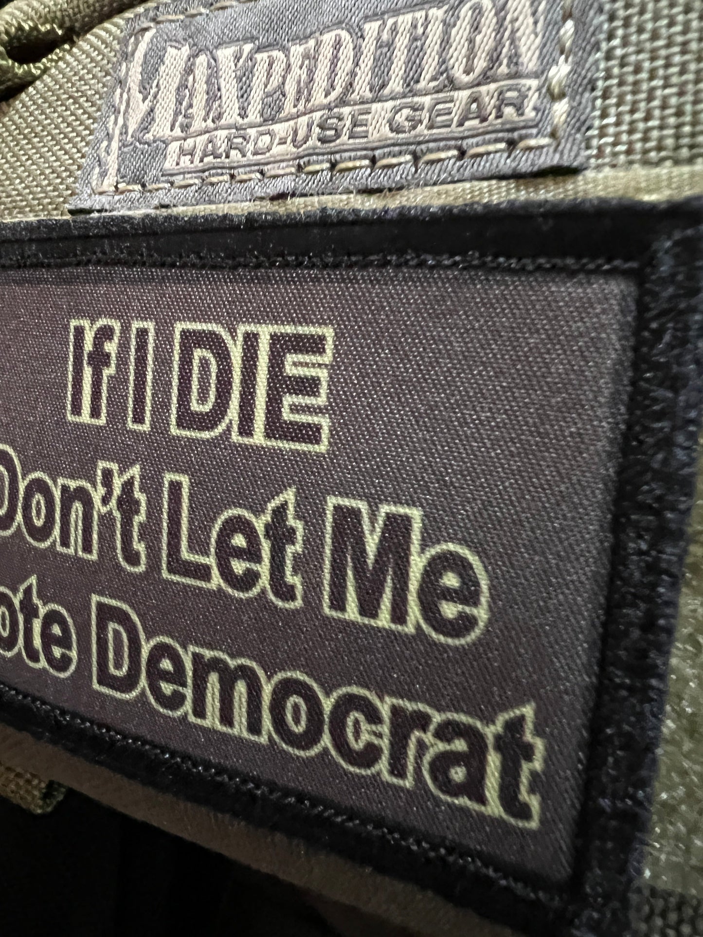 Don't Let Me Vote Democrat Morale Patch Morale Patches Redheaded T Shirts